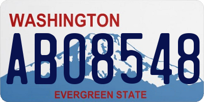 WA license plate ABO8548