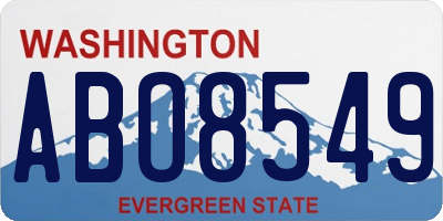 WA license plate ABO8549