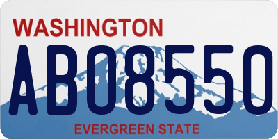 WA license plate ABO8550