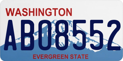 WA license plate ABO8552