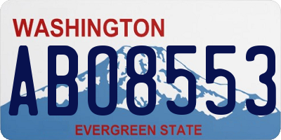 WA license plate ABO8553