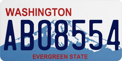 WA license plate ABO8554