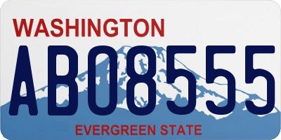 WA license plate ABO8555