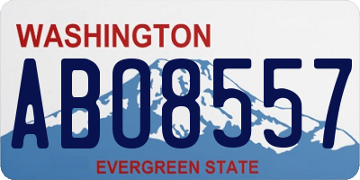 WA license plate ABO8557