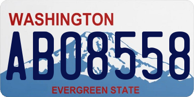 WA license plate ABO8558