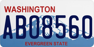 WA license plate ABO8560