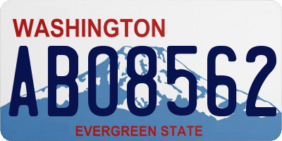 WA license plate ABO8562
