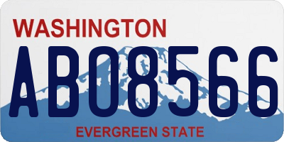 WA license plate ABO8566