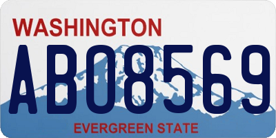 WA license plate ABO8569