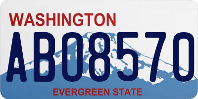 WA license plate ABO8570