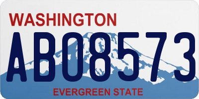 WA license plate ABO8573