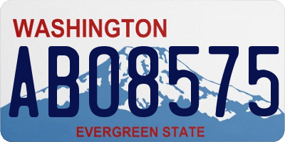 WA license plate ABO8575