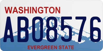 WA license plate ABO8576