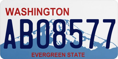 WA license plate ABO8577
