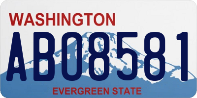 WA license plate ABO8581