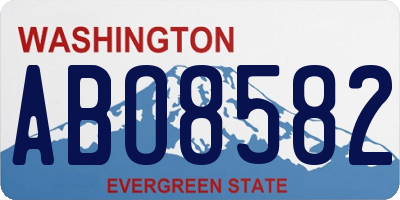 WA license plate ABO8582