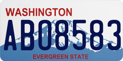 WA license plate ABO8583