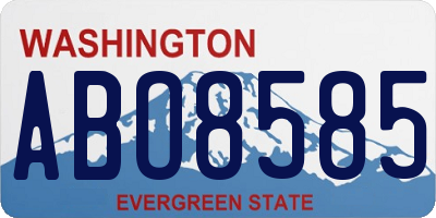 WA license plate ABO8585