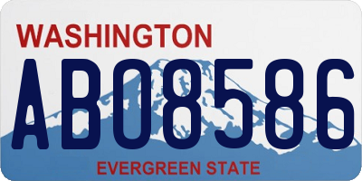 WA license plate ABO8586