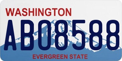 WA license plate ABO8588