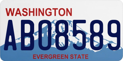 WA license plate ABO8589