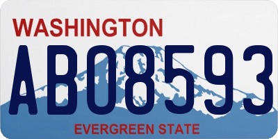 WA license plate ABO8593