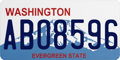 WA license plate ABO8596