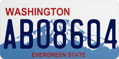 WA license plate ABO8604