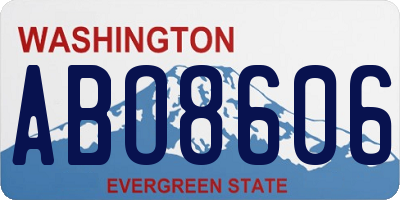 WA license plate ABO8606