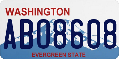 WA license plate ABO8608