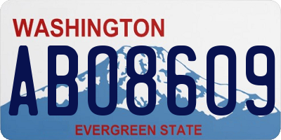 WA license plate ABO8609