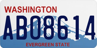 WA license plate ABO8614