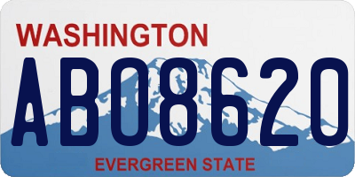 WA license plate ABO8620