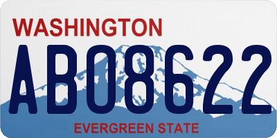 WA license plate ABO8622