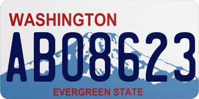 WA license plate ABO8623