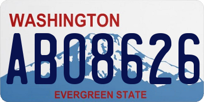 WA license plate ABO8626