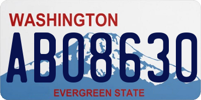 WA license plate ABO8630
