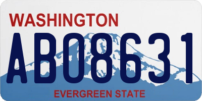 WA license plate ABO8631