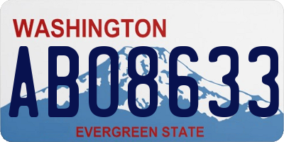 WA license plate ABO8633
