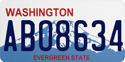 WA license plate ABO8634
