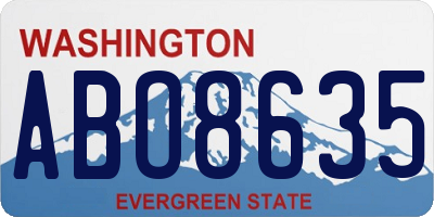 WA license plate ABO8635