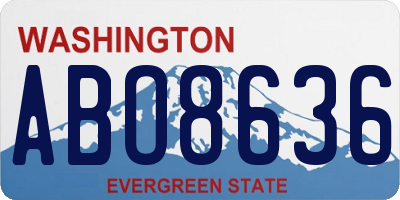 WA license plate ABO8636
