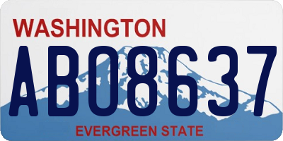 WA license plate ABO8637
