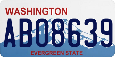 WA license plate ABO8639