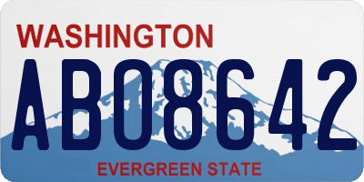 WA license plate ABO8642