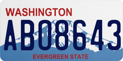 WA license plate ABO8643