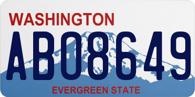 WA license plate ABO8649