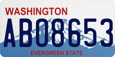 WA license plate ABO8653