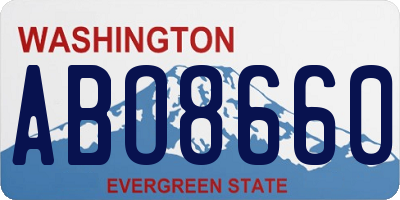 WA license plate ABO8660