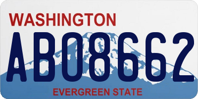 WA license plate ABO8662